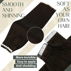 Tape in Hair Extensions Human Hair Seamless Tape in Hair Extensions Invisible Tape ins Virgin Remy Human Hair 50g/pack