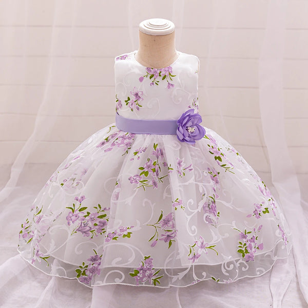 Summer Pink Flower Dress for Girl  kid clothes party wedding Birthday