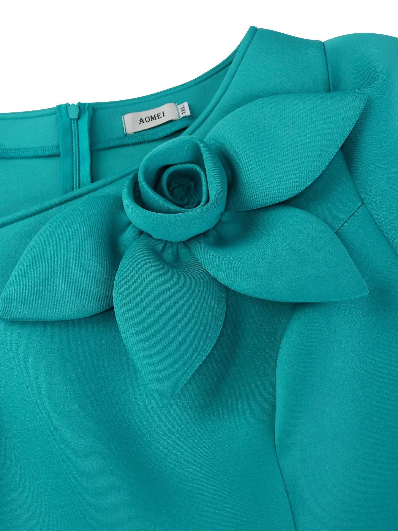 Elegant Women's Dress 3D Floral Short Sleeved High Waisted Slim Fit Luxurious Birthday Party Formal Evening Gowns  Plus Size 4XL