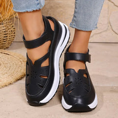 Women's Shoes 2025 Hot Sale Closed Toe Women's Sandals Casual Rome Sandals Women Hollow Platform Wedges Plus Size Shoes Female