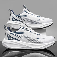 Men Running Shoes Marathon Sneakers Carbon Board Air Cushion Breathable Lightweight Men's Comfortable Athletic Nonskid Sports
