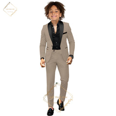 Children's dress suit, 2~16 years old boy wedding party dinner birthday tuxedo, elegant black shawl collar design concept