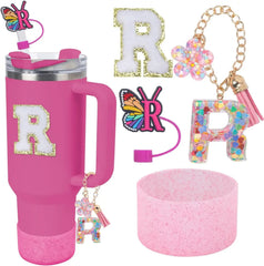 Accessories for Stanley Cup 40oz 30oz Letter Charms for Handle Silicone Boot,Straw Cover Topper & Sticker Charms
