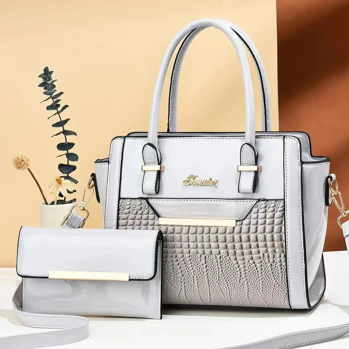 2024 Large Capacity Crocodile Patterned Crossbody Composite Bag High Quality PU Single Shoulder Tote Bags Women Fashion Handbags