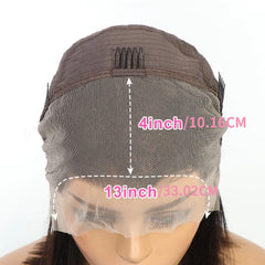 Ombre Colored Wig 13x4 Transparent Lace Frontal Wig Human Hair Straight Wig Pixie Cut Wig 150% Density