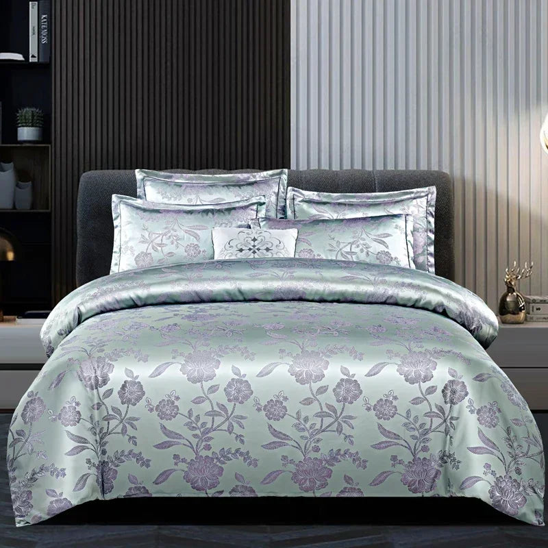 Nordic Satin Stitch Jacquard comforter cover luxury queen full size