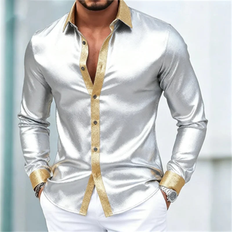 New men's 3D printed long sleeved shirt with fashionable design, Harajuku casual long sleeved shirt, men's retro style