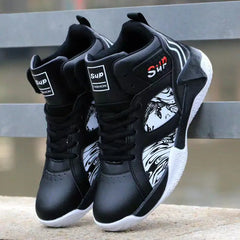 New Anti-Slip Men's High Top Men's Basketball Shoes Luxury Comfortable Running Shoes Fashionable Versatile Casual