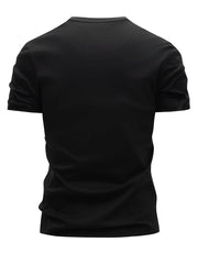 Summer Men's 100% Cotton Casual Fashion Classic Cartoon Pattern Printed Loose Sports Round Neck Short Sleeve T-shirt