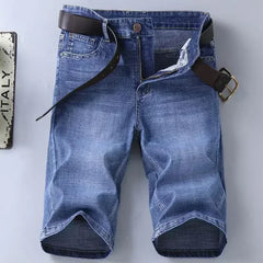 Denim Shorts Men's Summer Thin Straight Classic Designer Business Short Jeans Brand Clothing Stretch Korean