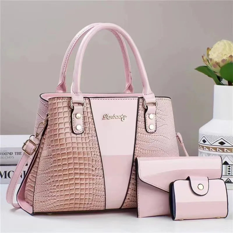 2024 Large Capacity Crocodile Patterned Crossbody Composite Bag High Quality PU Single Shoulder Tote Bags Women Fashion Handbags