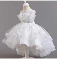 Flower Girl Dresses for Wedding White Champagne Red Pink Child Gala Evening Formal Luxury Birthday Puffy Irregular Elegant Dress