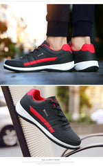 New Men Shoes Casual Shoes Leather Lace-Up Casual Sports Shoes Outdoor Wear-Resistant Vulcanized Shoes High-Quality Men Shoes