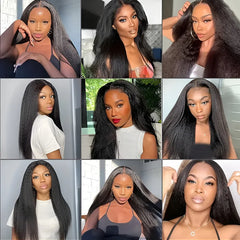 13x4 Lace Front Wigs Human Hair Pre Plucked 250 Density HD Kinky Straight Lace Front Wigs Human Hair Frontal Wigs Human Hair