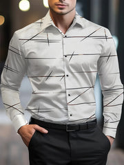New Men's Shirts 3D Print Modern Geometric Long Sleeve shirts Casual