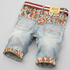 2026 New Summer Thin Embroidered Trendy Denim Shorts Men's and Korean Pants