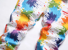 Men's White Jeans in Asian Sizes; Blue-Red-Green-Purple Printed Stretch Denim Pants; Stylish Slim-fit Trousers.