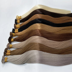Flat Tip Keratin Hair Extensions Pre-Bonded Flat Tip Hair Extensions 50 Gram Double Drawn Straight 16-30 inch Indian Remy Hair
