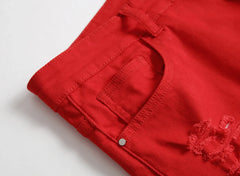Shorts Men Hole Jeans Streetwear Mid Waist Washed Distressed Pockets Knee Length Vintage Ripped Denims s