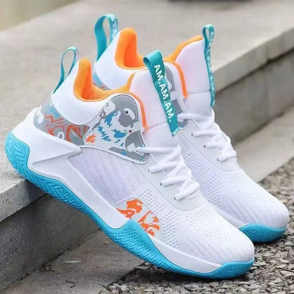 New Anti-Slip Men's High Top Men's Basketball Shoes Luxury Comfortable Running Shoes Fashionable Versatile Casual