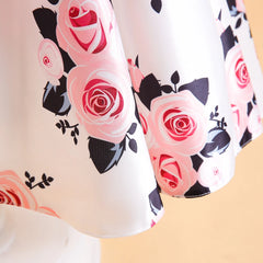 2023 Kids Princess Dress For Girls Summer Floral Print Clothes Children Girl Birthday Party Dresses Big Bow Vestidos