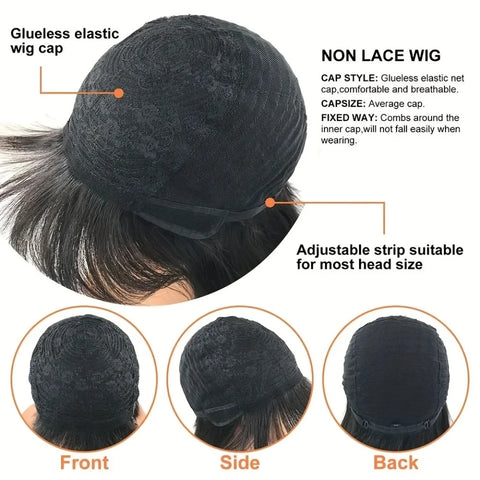 Black Finger Wave Human Hair Wig Short Pixie Cut Wigs Brazilian Human Hair Wigs Finger Ocean Wave Machine Made wig