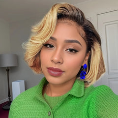 Straight Short Bob Wig 13x4 Lace front Bob Wigs Brazilian Human Hair via