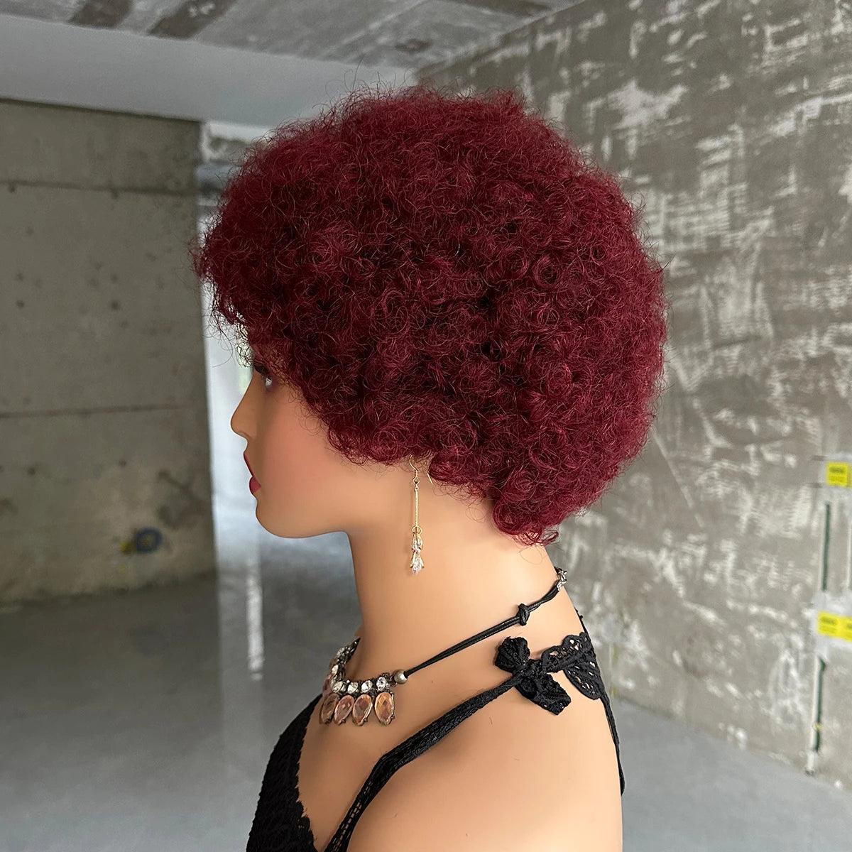 Cheap Short Afro Kinky Curly Wigs For Women Human Hair Brazilian Hair Human Hair Afro Wigs Full Machine Made Wig