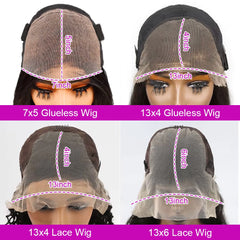 Body Wave Short Bob Wig Glueless Human Hair Lace Front Wigs For Women Water Wavy 13X6 Transparent Lace Frontal Wig 250 Density