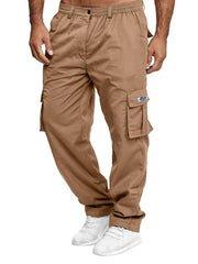Men's Cargo Pants Sweatpants Outdoor Loose Straight Long Trousers Summer Casual Multi-Pocket Durable Workwear Male Trousers