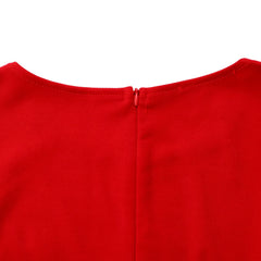 2026 Women's Elegant Simple Solid Color Dress Round Neck A-Line Shape Slimming Effect Waist-Slimming Full Dress