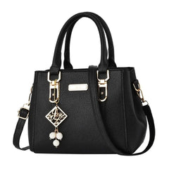 Trendy Leather Handbags Large Capacity Open Pocket Shoulder Bag Polyester Cotton Messenger Bag