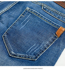 2026 Summer Shorts Jeans Men Denim Pants Stretch Dark Blue Fashion Design Men's Jeans Slim