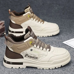Men Sneakers Outdoor Casual Shoes New Non Slip Vulcanized Shoes Soft Sole Walking Shoe Lace-up High Top
