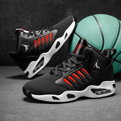 Men's High-Top Basketball Shoes Feature a Breathable Mesh Design