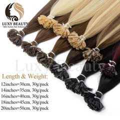 K Tip Hair Extensions Human Hair Keratin Tip Hot Fusion Hair Extensions Black Blonde Brown K Tip Human Hair Extensions 50pcs