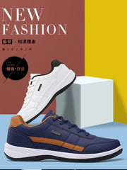 New Men Shoes Casual Shoes Leather Lace-Up Casual Sports Shoes Outdoor Wear-Resistant Vulcanized Shoes High-Quality Men Shoes