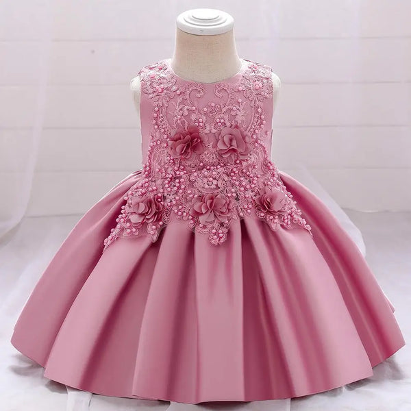 Baby Girls Princess Party Dress Toddler Kids Lace Embroidery Tulle Elegant Wedding Birthday Prom Gown Children Christmas Clothes