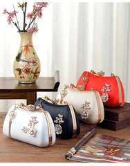 2025 New Women Handmade Flowers Clutch Handbags Wedding Evening Wallets Party Dinner Purse For Ladies 4 Colors