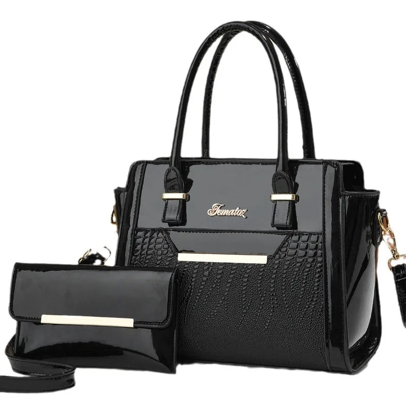 2024 Large Capacity Crocodile Patterned Crossbody Composite Bag High Quality PU Single Shoulder Tote Bags Women Fashion Handbags