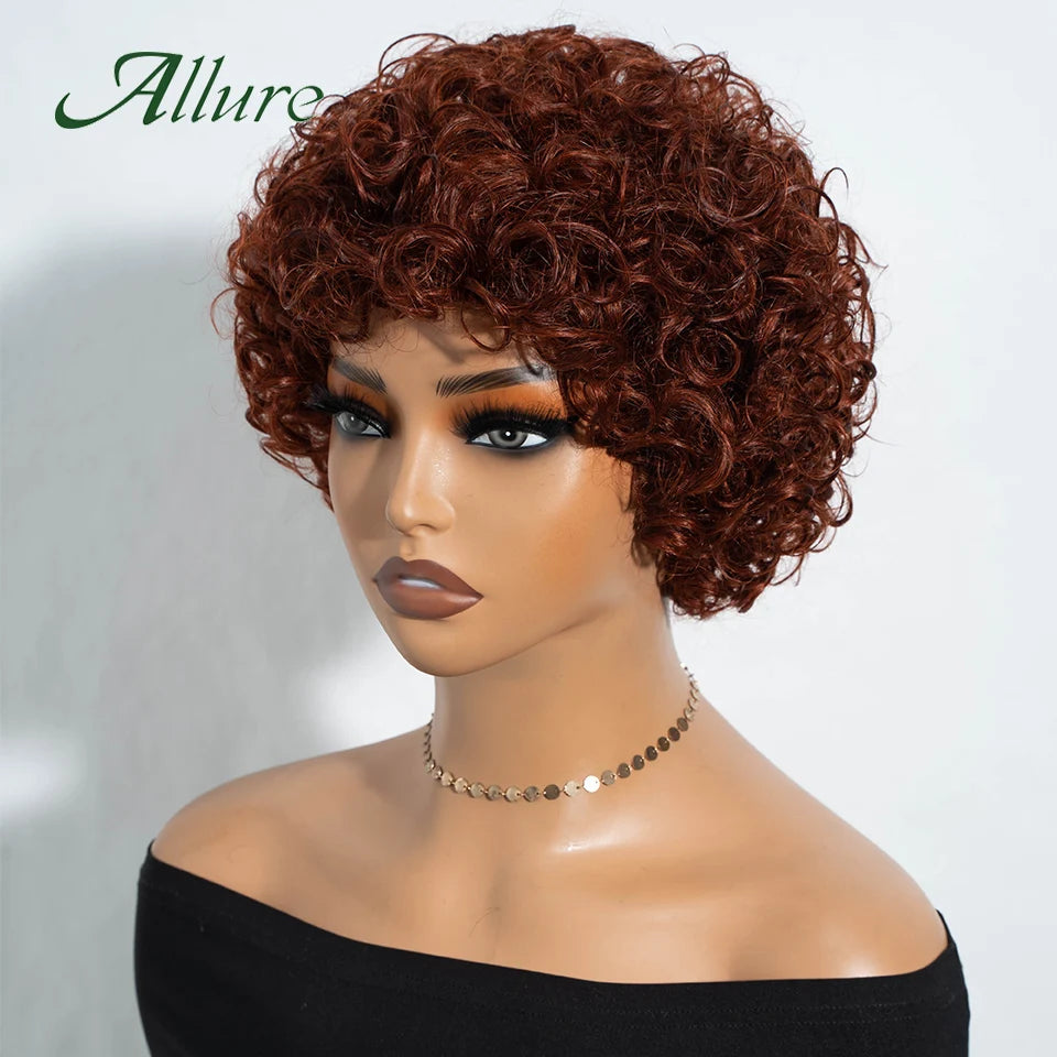 Brazilian Short Pixie Afro Kinky Curly Wigs for Women Glueless