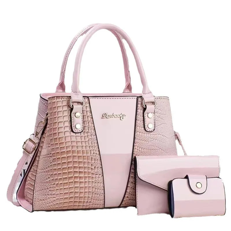 2024 Large Capacity Crocodile Patterned Crossbody Composite Bag High Quality PU Single Shoulder Tote Bags Women Fashion Handbags