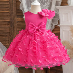 Hello Kitty Girl Princess Dress Kid Clothes Party Birthday Outfits Evening Party Tulle Dress Wedding Wear Summer Bowknot Dress