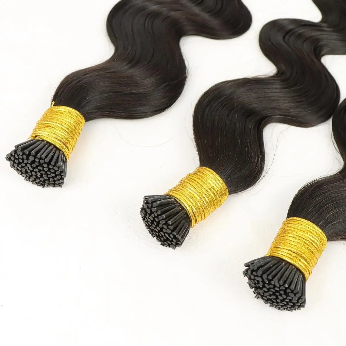 Micro Link I Tip Human Hair Extension Body Wave Pre Bonded Brazilian Remy Stick I Tip Hair Micro Beads Black Color 100g 100Stran