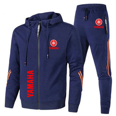 Men's Yamaha logo printed sportswear warm sportswear set, men's autumn and winter jacket Yamaha men's clothing