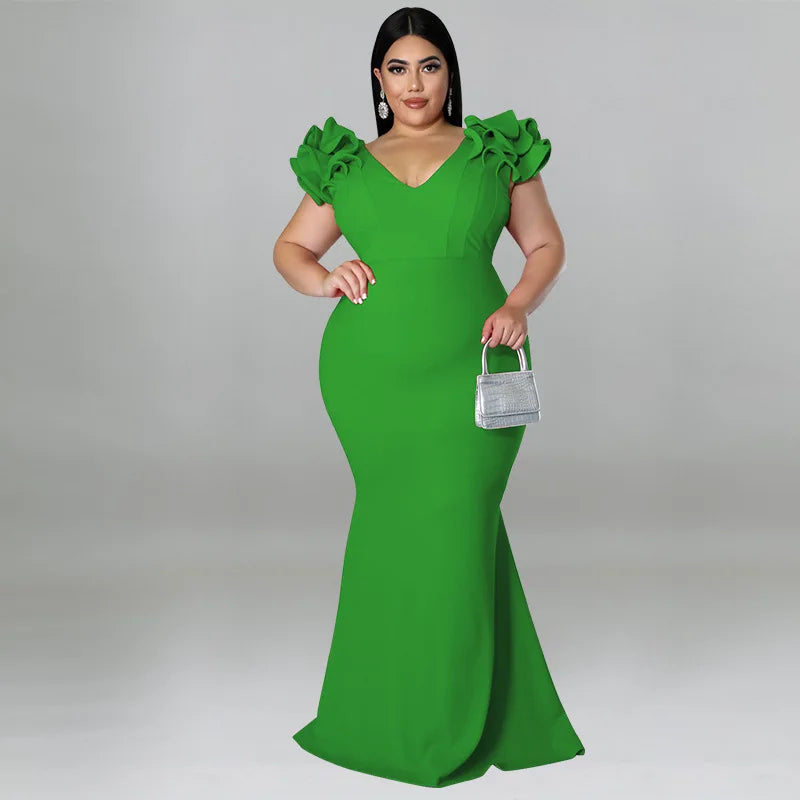 Ruffle Sleeve Elegant Guest Dresses For Women Wedding Party Dresse