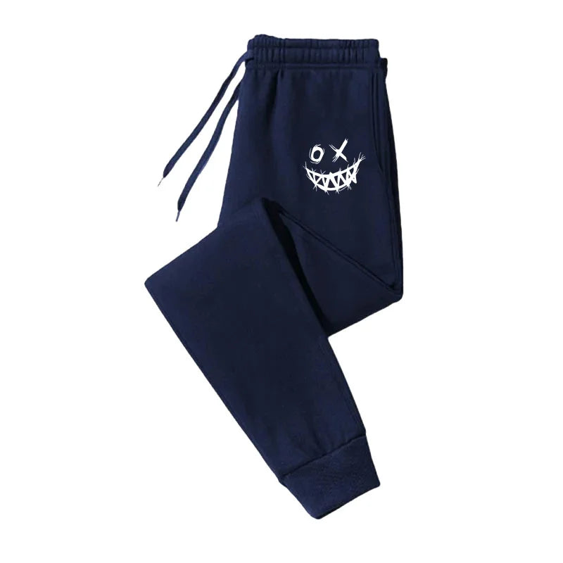 Autumn/Winter Men's Sweatpants Monster Smile Printed Lace-up Sweatpants Men Casual Pants