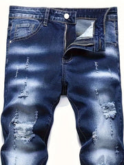 Riding Motorcycle Mens Pants Hip Hop Ripped Skinny Jeans Breathable