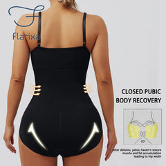 Flarixa Breasted Bodysuit Women Slimming Shapewear Corset Reducing Body Shaper Modeling Underwear Tummy Control Panties