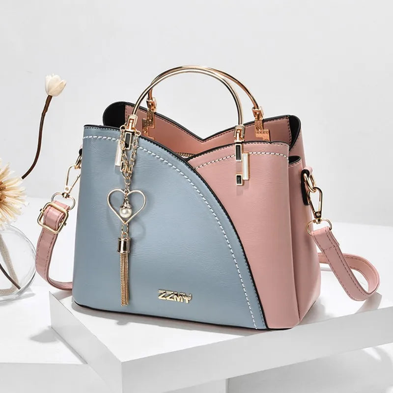 Women Single Shoulder Bag Colored Combination Handbag Fashion